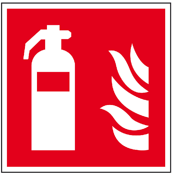 Bodenzeichen Feuerlöscher, Rutschhemmung R10, Bodenmarkierungsfolie, 400x400mm, ASR A1.3, DIN EN ISO 7010/F001-Beschreibung lesen