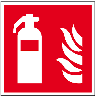 Bodenzeichen Feuerlöscher, Rutschhemmung R10, Bodenmarkierungsfolie, 400x400mm, ASR A1.3, DIN EN ISO 7010/F001-Beschreibung lesen