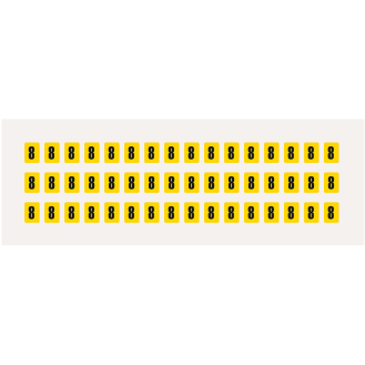 Ziffer 8, gelb/schwarz, Folie, Schrifthöhe 8mm, 9,5x13mm, 20 Bogen/VE-Beschreibung lesen