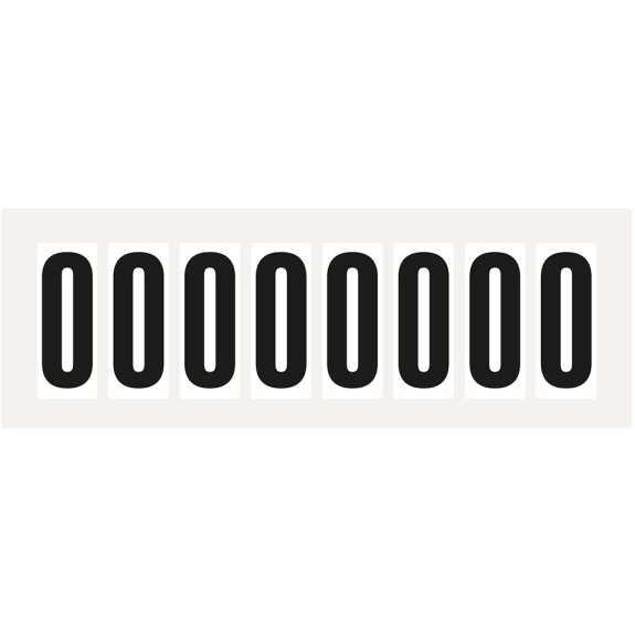 Buchstabe O, weiß/schwarz, Folie, Schrifthöhe 50mm, 22x57mm, 160 Stück/Packung-Beschreibung lesen
