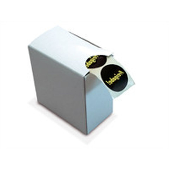 Etiketten-Kartonspender für 1000er Rollen,max.Etikettengröße 40mm,110x110x60mm-Beschreibung lesen