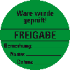 Organisationsetikett Freigabe, grün, Haftpapier, ablösbar, Ø 60mm, 500/Rolle