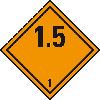 Verpackungskennzeichen Kl. 1.5 Explosiv, Folie, seewasserbeständig, 100x100mm, IMDG-Code, GGVSEB, ADR, IATA