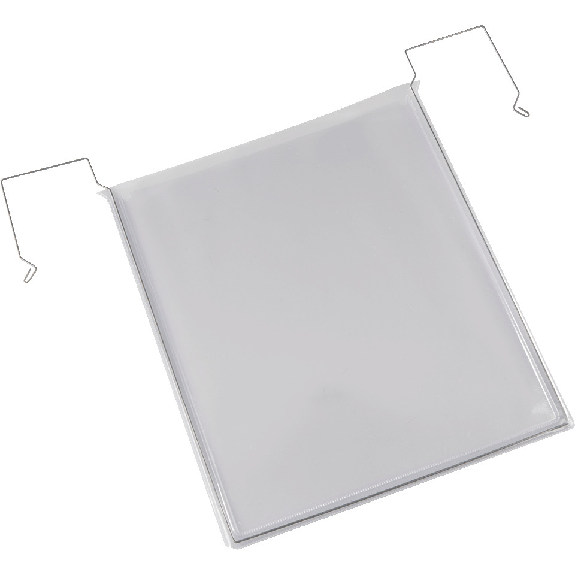 Lagerbelegtaschen mit Haken, Hochformat, transparent, PVC, 428x358mm, 10/VE-Beschreibung lesen