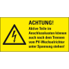 Warn-Kombischild Achtung! Aktive Teile können..., RoHS konform, Folie, 74x37mm, ASR A1.3, DIN EN ISO 7010 W012