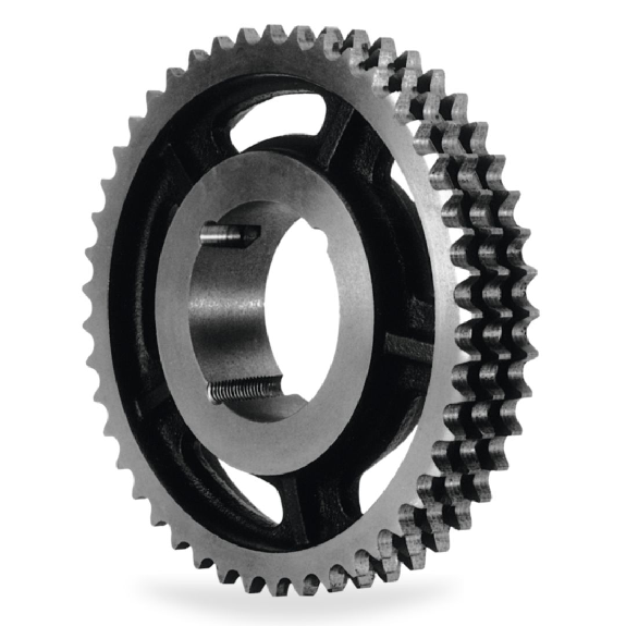 CMW - Ruota in ghisa con mozzo smontabile 3020 - Triplo ingranaggio - 12B3 - 76 denti - passo 19,05 mm-Leggi tutto