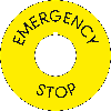 Not-Halt-Schild mit Nase, RoHS konform, englisch, Folie, selbstklebend, Ø60mm/22,5mm