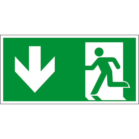Rettungszeichen Notausgang, Folie, selbstklebend, 150x300mm, ASR A1.3, DIN EN ISO 7010 E001-Beschreibung lesen