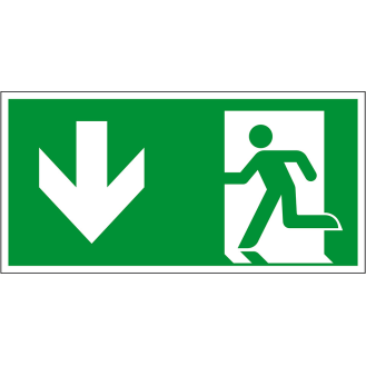 Rettungszeichen Notausgang, Folie, selbstklebend, 150x300mm, ASR A1.3, DIN EN ISO 7010 E001-Beschreibung lesen