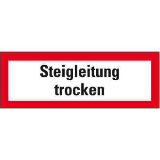 Feuerwehrzeichen Steigleitung trocken, Folie, selbstklebend, 210x74mm, DIN 4066-Beschreibung lesen