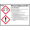 GHS-Etikett Wasserstoffperoxid 35%, GefStoffV/GHS/CLP, Folie, 148x105mm, 4/Bogen
