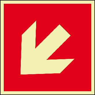 PERMALIGHT power langnachleuchtend Brandschutzzeichen Richtungspfeil diagonal, ASR, Kunststoff, 150x150mm-Beschreibung lesen