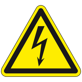 Warnschild Warnung el.Spannung,ASR/ISO,für ölige Untergründe,SL 50mm,6/Bogen-Beschreibung lesen