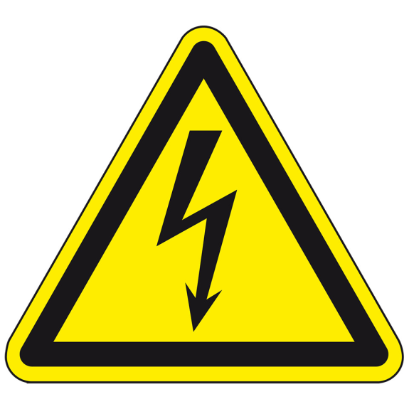 Warnschild Warnung el.Spannung,ASR/ISO,für ölige Untergründe,SL 50mm,6/Bogen-Beschreibung lesen