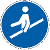 Gebotsschild Handlauf benutzen, Kunststoff, Ø 200mm, ASR A1.3, DIN EN ISO 7010 M012