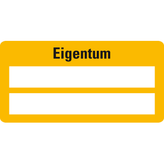 Inventaretikett Eigentum, gelb, Dokumentenfolie, selbstklebend, 60x30mm, 9/Bogen-Beschreibung lesen