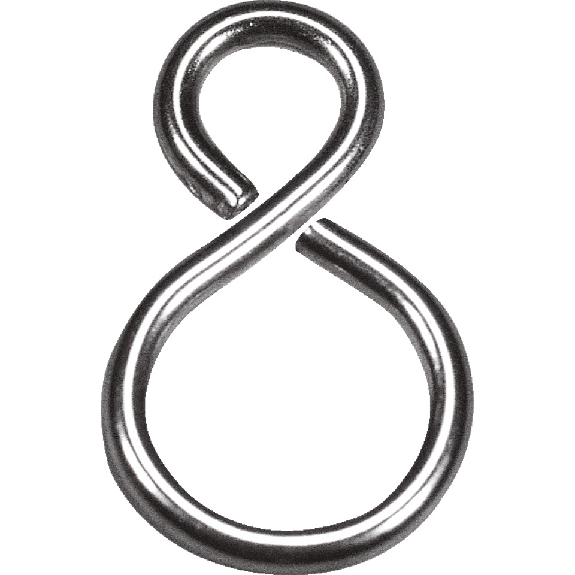 S-Haken, für Absperrketten, Stahl, Stärke 1,8mm, 10/VE-Lire la description