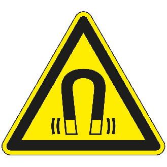 Warnschild Warnung vor magnetischem Feld, ASR/ISO, Aluminium, SL 200mm-Beschreibung lesen