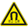 Warnschild Warnung vor magnetischem Feld, ASR/ISO, Aluminium, SL 200mm