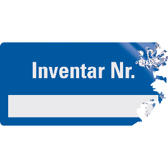 Inventaretikett Inventar Nr., einzeilig, rot, Dokumentenfolie, 40x20mm, 16/Bogen-Beschreibung lesen
