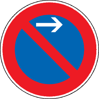 Verkehrszeichen Eingeschränktes Haltverbot Anfang, Nr.286-21, Alu RA2, reflektierend, Ø 600mm, DIN 67520-Beschreibung lesen