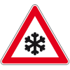 Verkehrszeichen Schnee- oder Eisglätte, Aluminium RA0, reflektierend, SL 900mm, DIN 67520