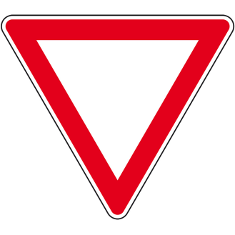 Verkehrszeichen Vorfahrt gewähren!, Nr.205, Aluminium RA1, reflektierend, SL 900mm, DIN 67520, nach StVO-Beschreibung lesen