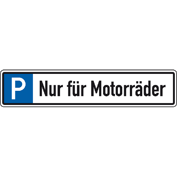 Parkplatzreservierungsschild Motorräder, mit Befestigungsset 1, 520x110mm-Beschreibung lesen