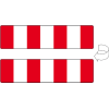 Verkehrszeichen Höhenleitmal, doppelseitig, zum Abhängen, Aluminium RA0, reflektierend, 1200x250mm