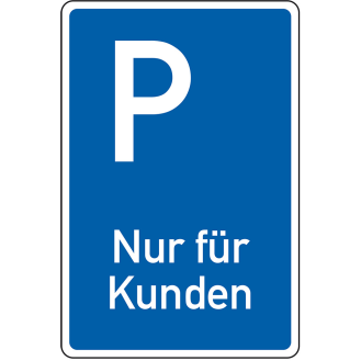 Parkplatzschild Nur für Kunden, spitze Ecken, Aluminium, 400x600mm-Beschreibung lesen