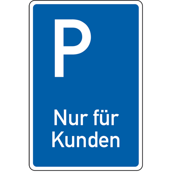 Parkplatzschild Nur für Kunden, spitze Ecken, Aluminium, 400x600mm-Beschreibung lesen
