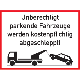 Verkehrszeichen Unberechtigt parkende Fahrzeuge..., Aluminium, 300x400 mm-Beschreibung lesen