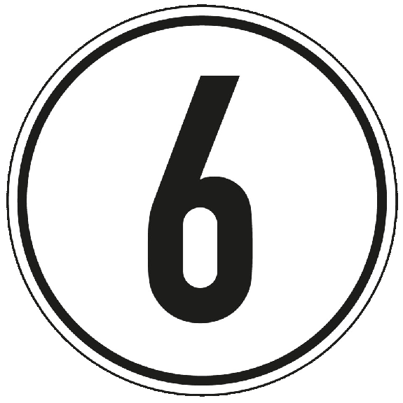 Geschwindigkeits-Schild 6 km/h, StVZO § 58, Aluminium, Ø 200mm-Leggi tutto