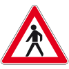 Verkehrszeichen Fußgänger, Aufstellung rechts, Nr.133-10, Aluminium RA2, reflektierend, SL 900mm, DIN 67520, nach StVO