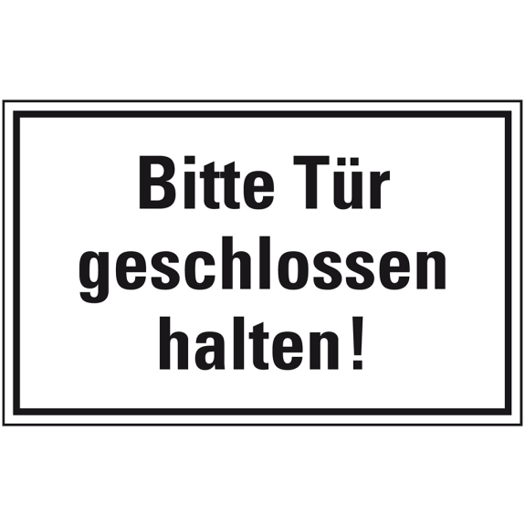 Türhinweisschild Bitte Tür geschlossen halten!, Folie, selbstklebend, 150x100mm Türhinweisschild Bitte Tür geschlossen halten!, Folie, selbstklebend, 150x100mm-Beschreibung lesen