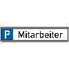 Parkplatzreservierungsschild Mitarbeiter, ohne Befestigungsset, 520x110mm