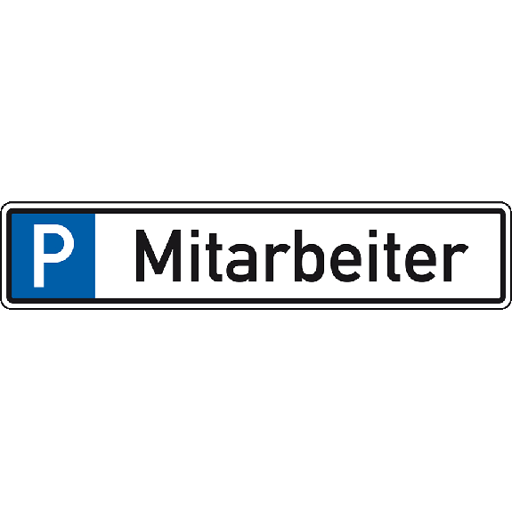 Parkplatzreservierungsschild Mitarbeiter, ohne Befestigungsset, 520x110mm-Lire la description