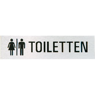 Türschild Damen/Herren WC, Aluminium, selbstklebend, 160x40mm, ASR A4.1-Beschreibung lesen