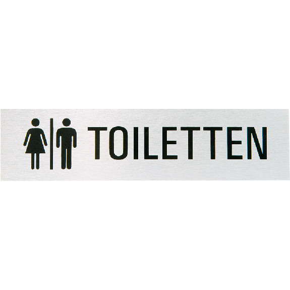 Türschild Damen/Herren WC, Aluminium, selbstklebend, 160x40mm, ASR A4.1-Beschreibung lesen