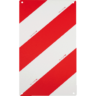 Warntafel Typ B2, für Land- und Forstwirtschaft, rot/weiß schraffiert, Aluminium, retroreflektierend RA1, 282x564mm-Beschreibung lesen