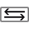 Schild Pfeil links- und rechtsweisend, Aluminium Typ 0, reflektierend, 420x231mm, DIN 67520