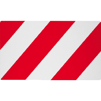 Warntafel, Typ C1, rot/weiß schraffiert, Folie, retroreflektierend RA1, 423x282mm-Beschreibung lesen