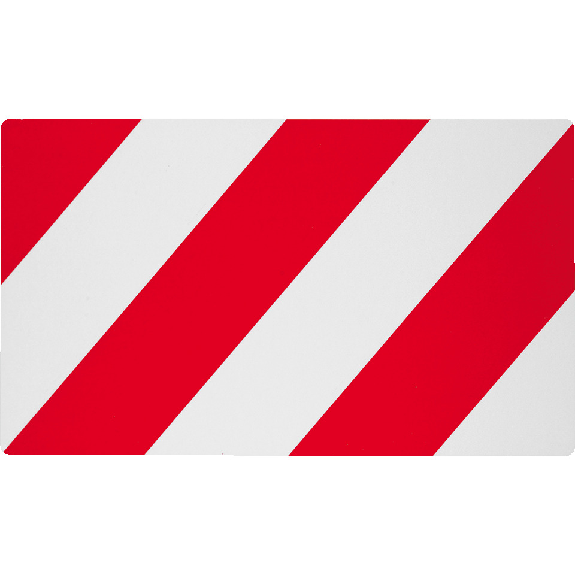 Warntafel, Typ C1, rot/weiß schraffiert, Folie, retroreflektierend RA1, 423x282mm-Beschreibung lesen