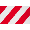 Warntafel, Typ C1, rot/weiß schraffiert, Folie, retroreflektierend RA1, 423x282mm