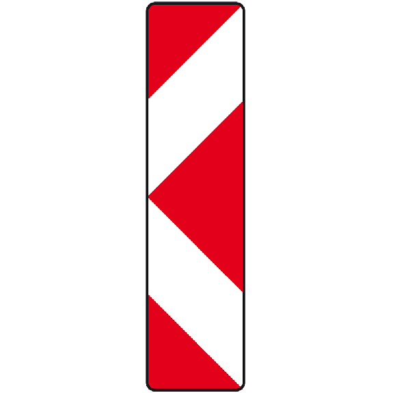Verkehrszeichen Pfeilbake links-/rechtsweisend, Aluminium RA0, reflektierend, 250x1000mm, DIN 67520-Beschreibung lesen
