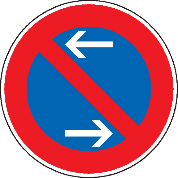Verkehrszeichen Eingeschränktes Haltverbot Mitte, Nr.286-30, Aluminium RA1, reflektierend, Ø 600mm, DIN 67520, nach StVO-Beschreibung lesen