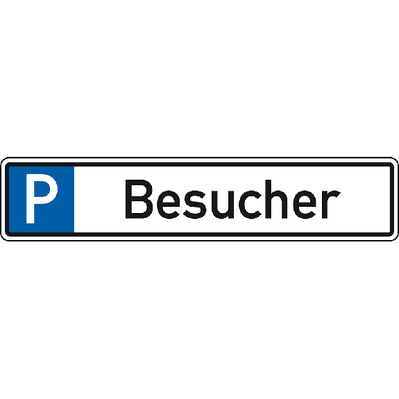 Parkplatzreservierungsschild Besucher, ohne Befestigungsset, 520x110mm-Beschreibung lesen