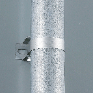 Universal-Bandschellenbefestigung, zur Montage von Schildern, Lochabstand (mittig) 70mm-Beschreibung lesen