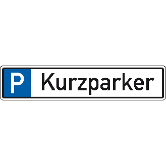 Parkplatzreservierungsschild Kurzparker, mit Befestigungsset 1, 520x110mm-Beschreibung lesen