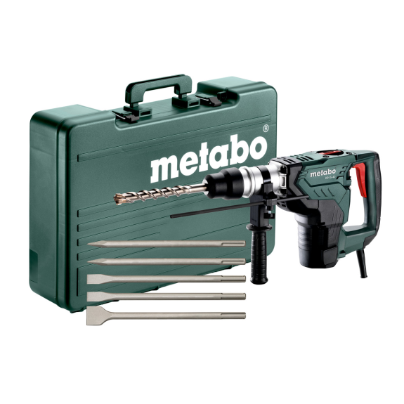 Perfo-burineur SDS-Max 1100W KH 5-40 avec jeu de burins + coffret plastique - METABO - 691057000-Lire la description